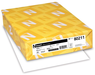 CARDSTOCK, WHITE, 8.5" X 11", 67 LBS, 250 SHEETS/CT LARGE